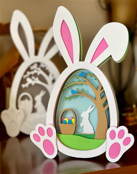 Layered Easter Bunny Egg SVG Layered Easter Design Easter | Etsy Easter