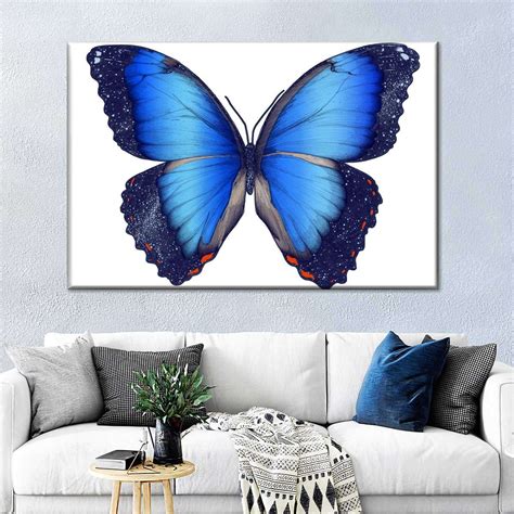 Cosmic Blue Butterfly Wall Art Painting By Ella Mazur Butterfly