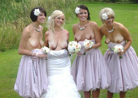 Wedding Bridesmaids Showing Butt
