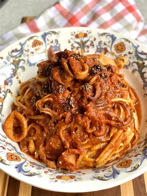 Calamari Ragu Fra Diavolo An Italian Pasta Recipe