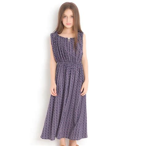 Teenage Girls Maxi Dress Sleeveless Summer Chiffon Long Dress Size 10
