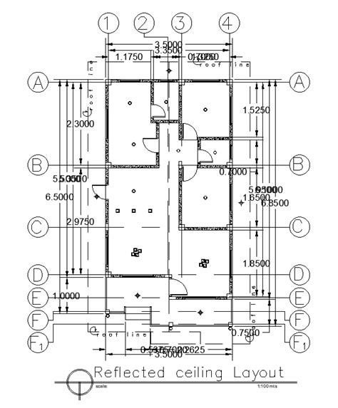 Reflected Ceiling Layout Of 7x13m Residential House Plan Is Given In