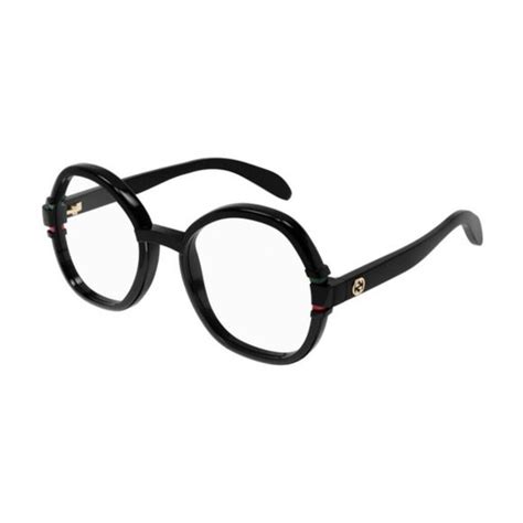 gucci accessories gucci geometric eyeglasses gg69o001 shiny black frame full rim designer