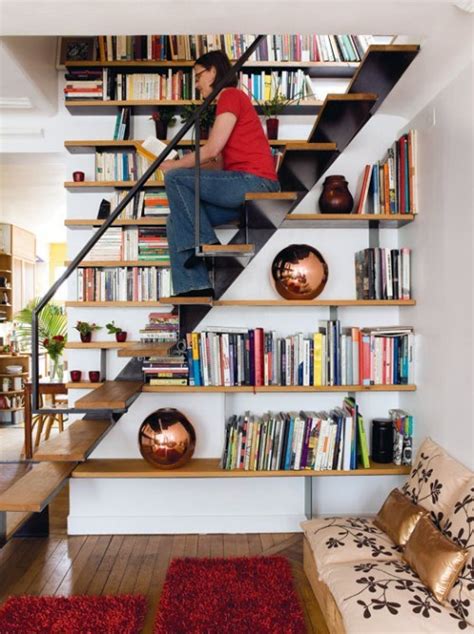 Install The Library In The Stairwell Practical And Interesting Idea