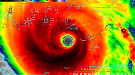 Satellite Imagery Of Hurricane Michael At Landfall Over Florida