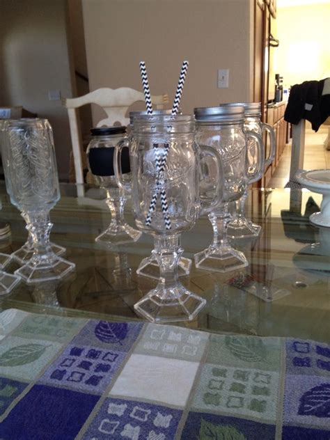 Pedestal Mason Jar Drinking Glasses Redneck Wine Glasses Mason Jar