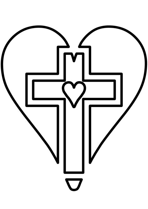 Cruz Con Corazón Cruces Cristianas Para Imprimir Y Colorear