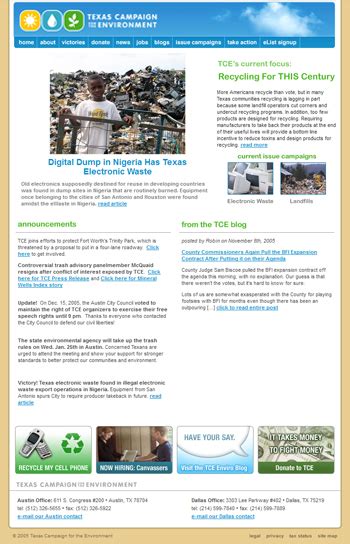 Website Evolution A Look Back At Tce Online Texas Campaign For The