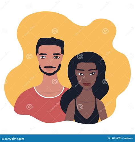 Mixed Race Couple Portrait Multi Racial Relationship Concept Stock