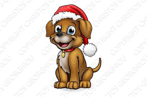 Cartoon an all dogs christmas carol movie. Santa Hat Christmas Dog ~ Illustrations ~ Creative Market