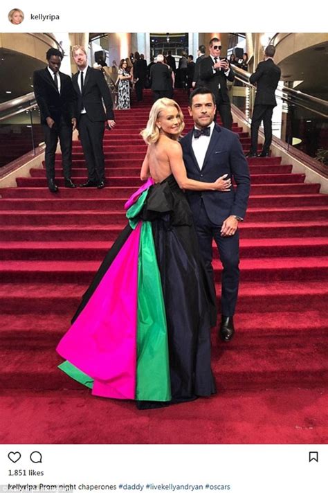 Kelly Ripa Wears Black Ballgown With Colorful Bustle At Oscars Kelly