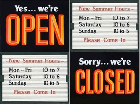 Business Hours Signs Open And Closed Sign Changeable Signs