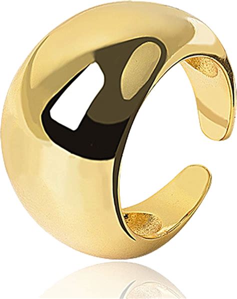 Csiyanjry99 Adjustable Chunky Gold Ring Thick Dome Rings 14k Gold
