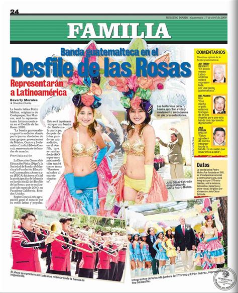 Banda Guatemalteca En El Desfile De Las Rosas Nuestro Diario