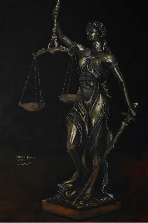 Blind Lady Justice Painting