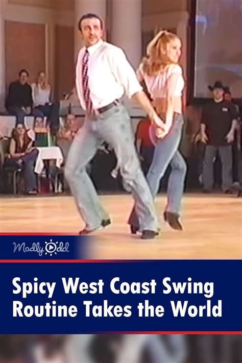 Two People Dancing On A Dance Floor With The Words Spicy West Coast