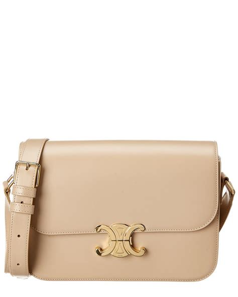 Céline Medium Triomphe Leather Shoulder Bag In Natural Lyst