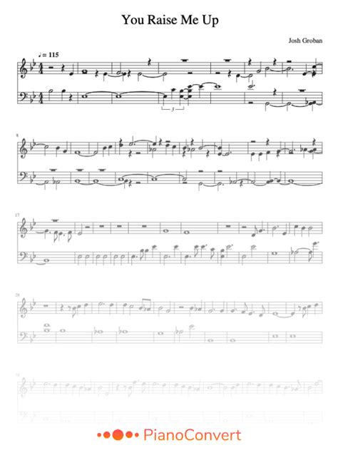 You Raise Me Up Easy Piano Sheet Music In PDF La Touche Musicale