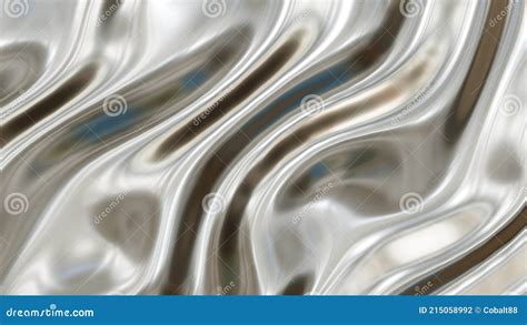 Silver Chrome Metal Texture With Waves Liquid Metallic Stock