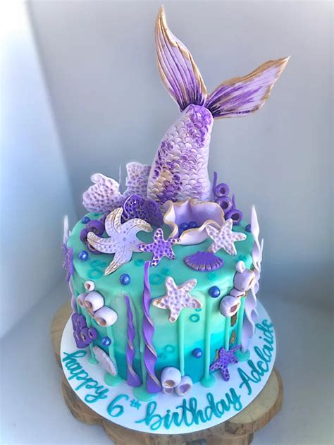 Mermaid Cake I Am Actually Really Happy With This One Baking Mermaid Theme Birthday Party