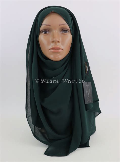 Premium Crinkle Chiffon Hijab Scarf Shawl Muslim Headcover Colors Ebay