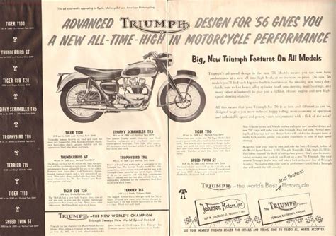 1956 Triumph Brochure England