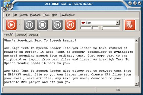 Espeak is another free text to speech software. ACE-HIGH Text To Speech Reader 2012 Free Download