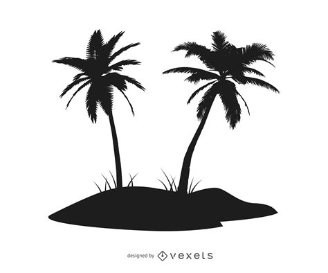 Silhouette Palm Tree Island Vector Download
