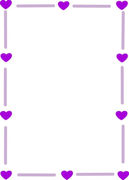Purple Borders And Frames Silver Purple Heart Border Clip Art