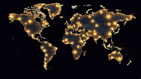 Mapa Del Mundo En El Fondo De La Noche Ia Generativa Foto Premium