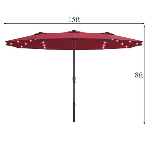 Mondawe 15 Ft Solar Powered Garden Patio Umbrella In The Patio