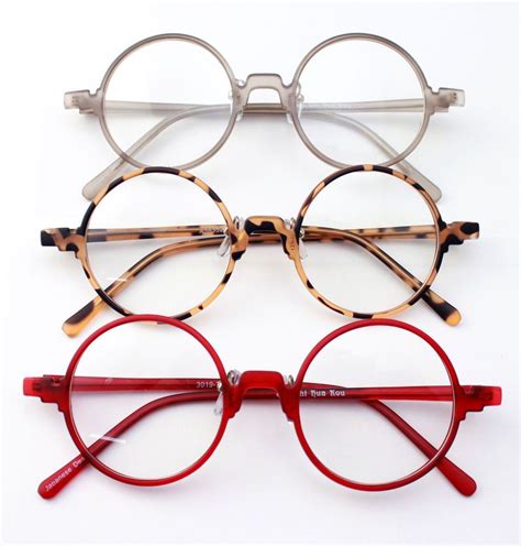 vintage retro flexible round amber grey red eyeglass frame spectacles eyewear rx health