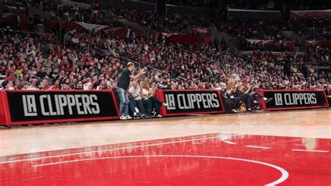 The new court implements the new logo at center court. Clippers Court Celebrity Fans With New Seating Areas ...