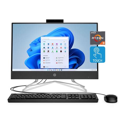 Hp 22 Touch All In One Desktop Ryzen 3 3250u 8gb Ram 1tb Hdd Black