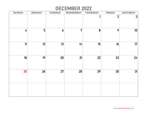 Blank Dec 2022 Calendar