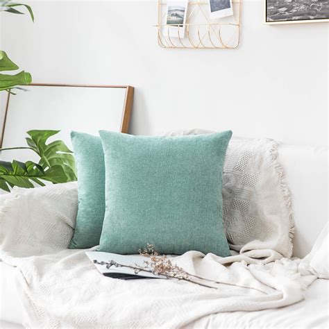 Decorative Throw Pillow Covers Square Soft Soild Chenille Velvet