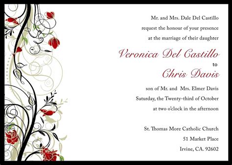 Catholic Wedding Invitations Spanish Wedding Invitation Wording To