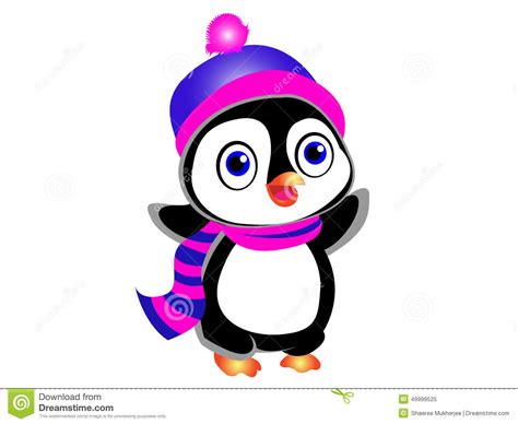 Cute Cartoon Penguin Stock Vector Illustration Of Winter 49999525