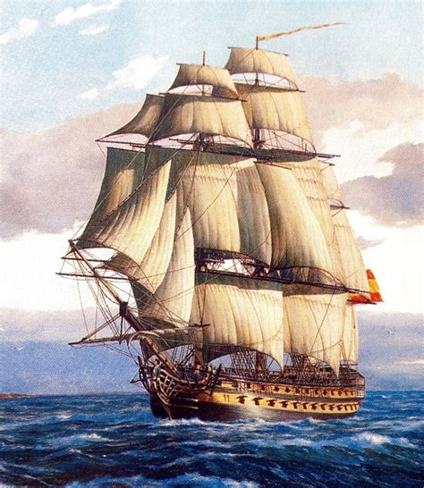 Navío Montañés 1794 1810 Peter G Power Old Sailing Ships Sailing Art