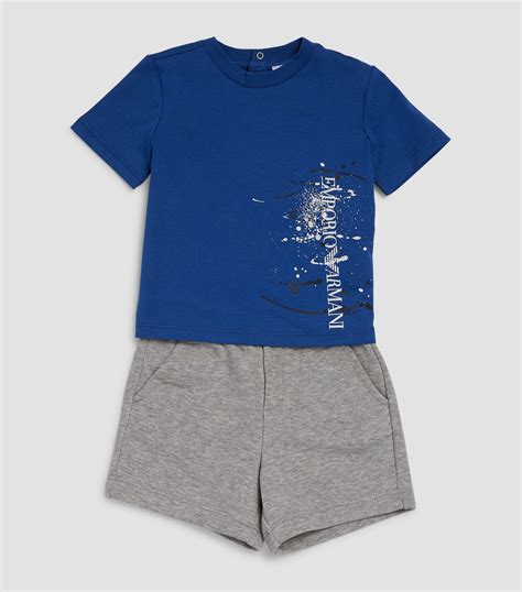 Emporio Armani Kids Logo T Shirt And Shorts Set 6 36 Months Harrods Us