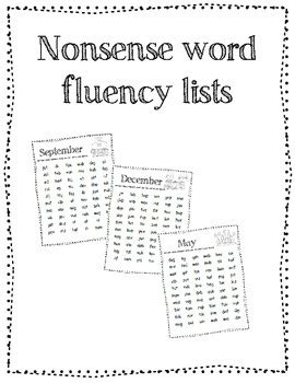 The powerpoint presentation automatically switches slides after a few seconds. Nonsense Word Fluency {NWF} Monthy sheets by Kari Webb | TpT