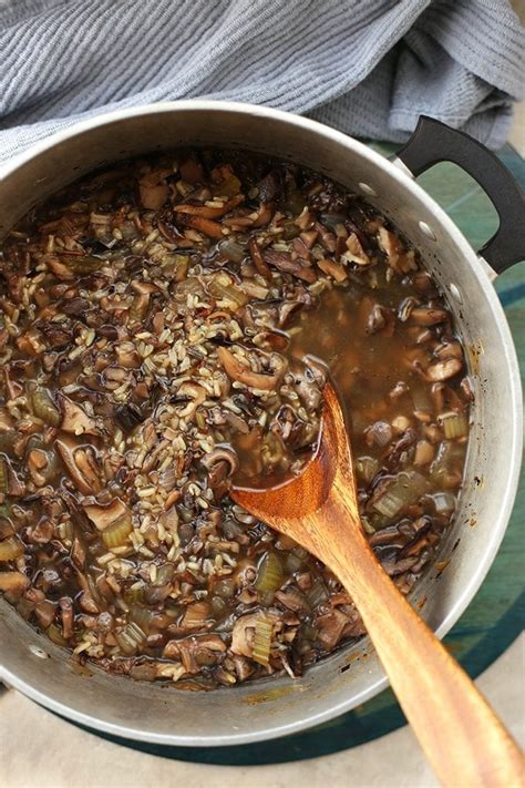 Add the wine and deglaze the pan. Mushroom and Wild Rice Soup - The Healthy Maven