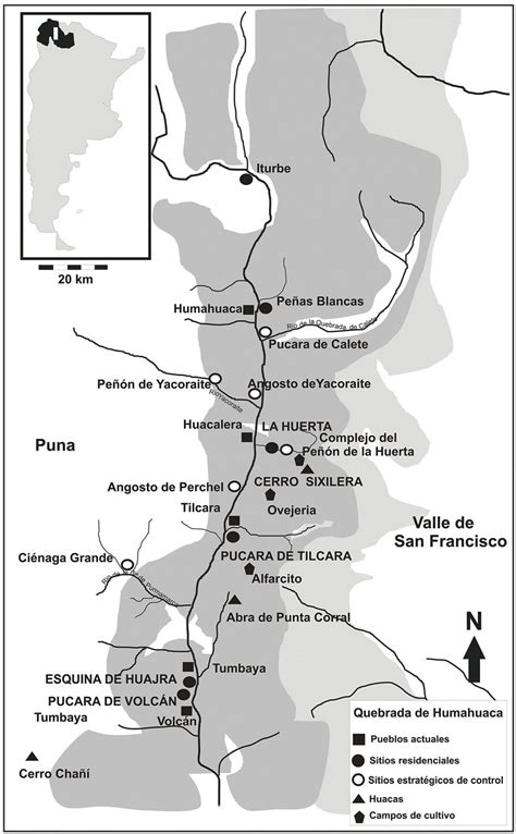 Mapa De La Quebrada De Humahuaca Con Los Principales Sitios