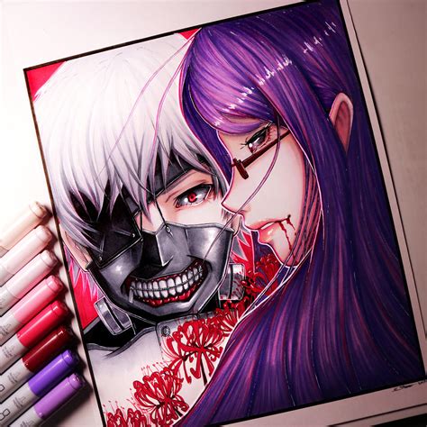 Kaneki And Rize From Tokyo Ghoul By Lethalchris On Deviantart