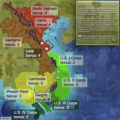 Vietnam War Zones Map