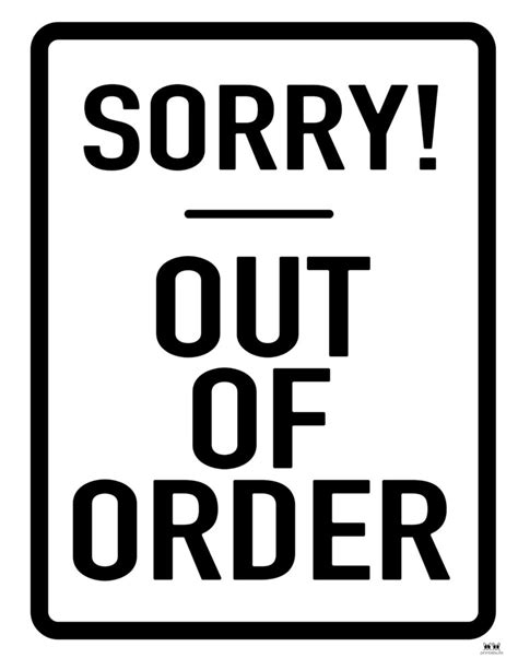 Out Of Order Signs Free Printable Signs Printabulls