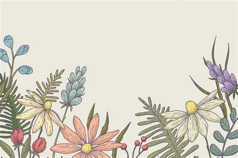 Flower Drawing Laptop Wallpaper