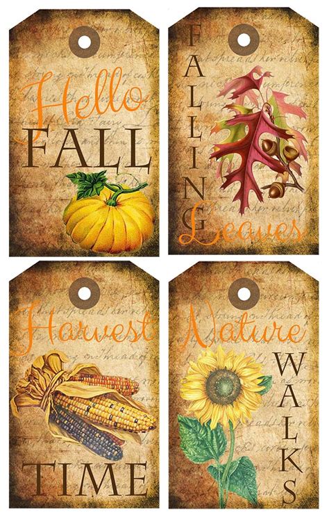 Fall Themed Tags Free Printables