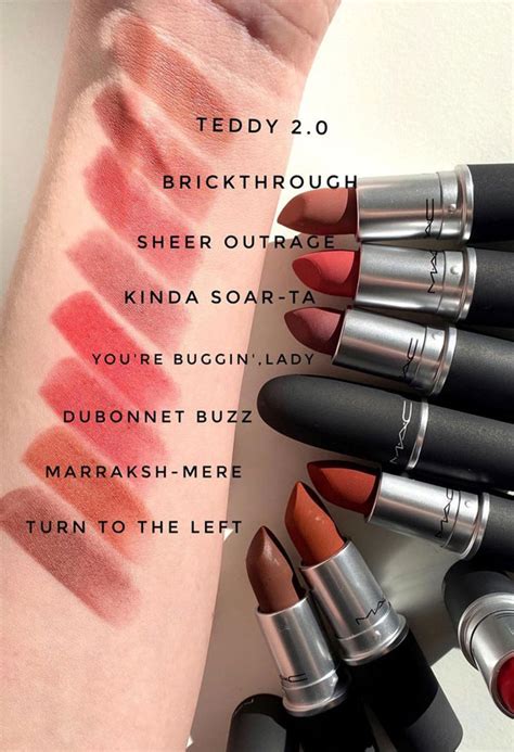 25 mac lipstick swatches 2022 sweet deal and natural born leader