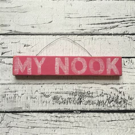 My Nook Distressed Wood Sign 10x175 Via Etsy Distressed